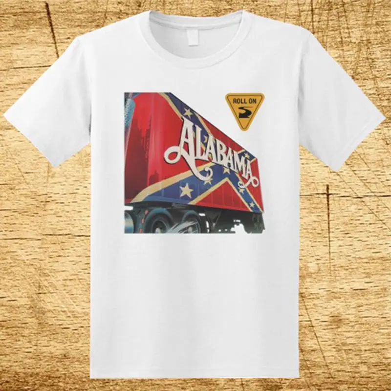 New ALABAMA *Roll on Country Band Men's White T Shirt Size S 3XL 100