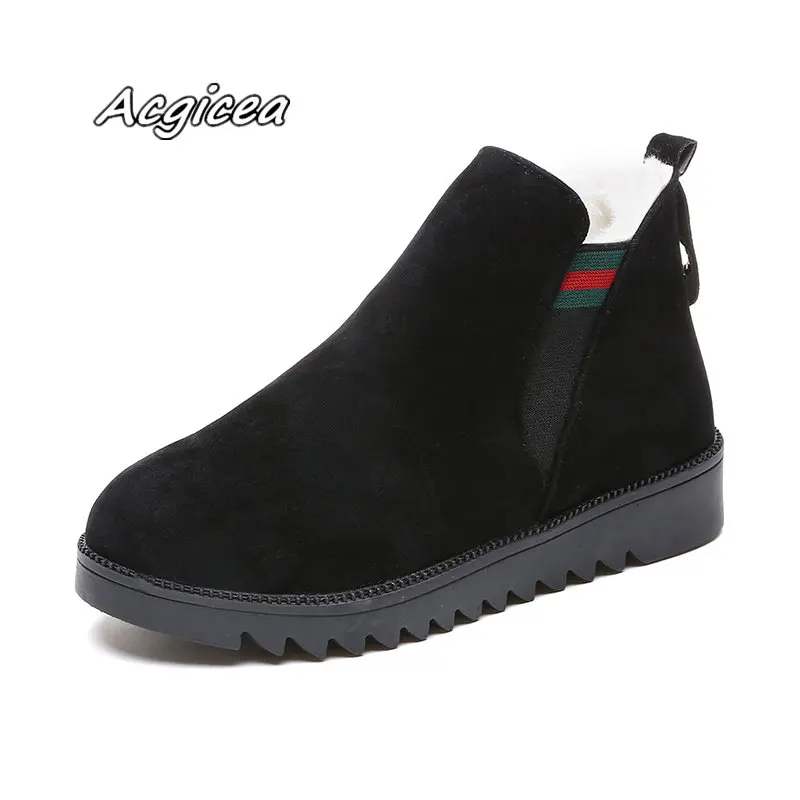 

2018 winter new solid color round head comfortable Martin boots wild fashion shallow mouth warm comfortable boots j30