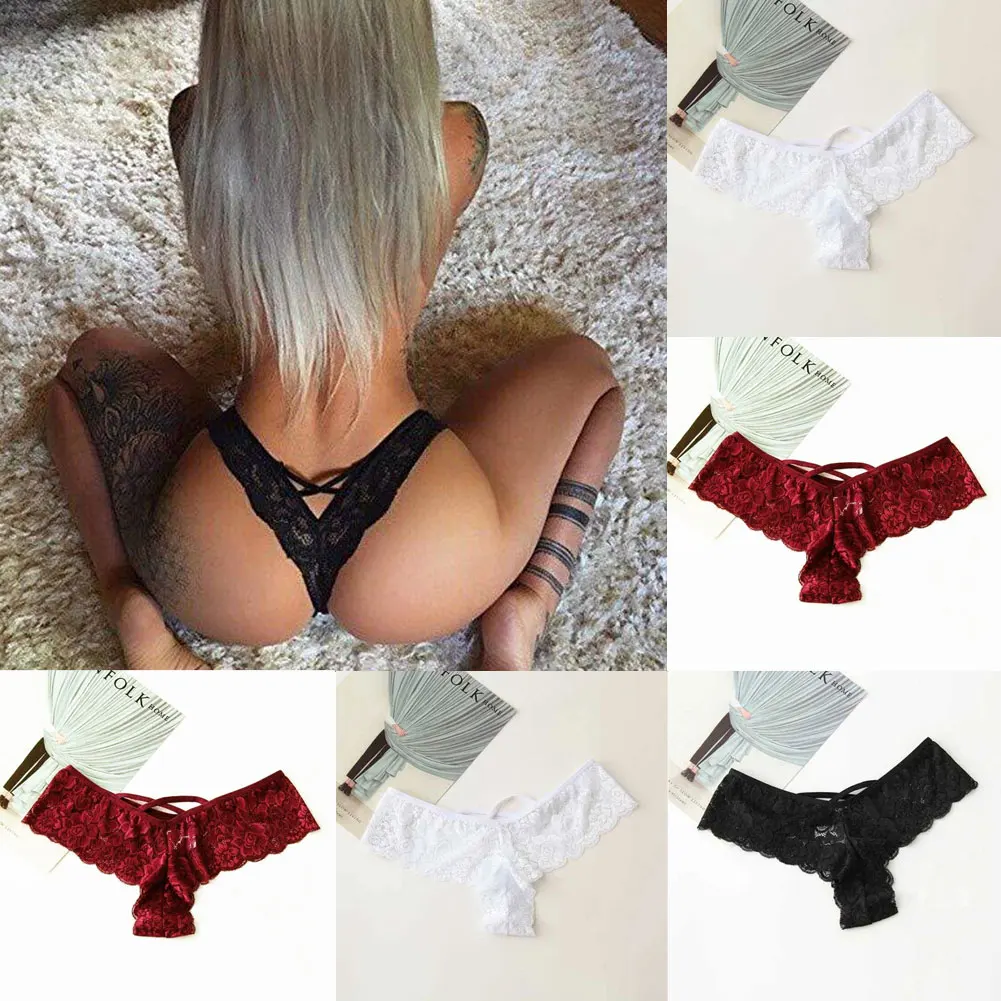 Womens Sexy Lace Unterwäsche Höschen kurze Bikini Knickers Thongs G-String