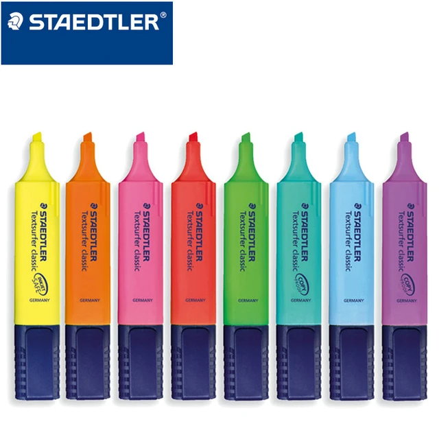 8 Marcadores Fluorescentes Textsurfer Rainbow Staedtler Multicolor