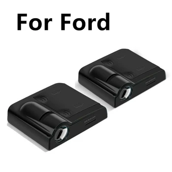 

2pcs Car-styling Led Wireless Car Door Logo Lights For Ford focus 1 2 3 fiesta kuga ranger mondeo mk3 mk4 ecosport