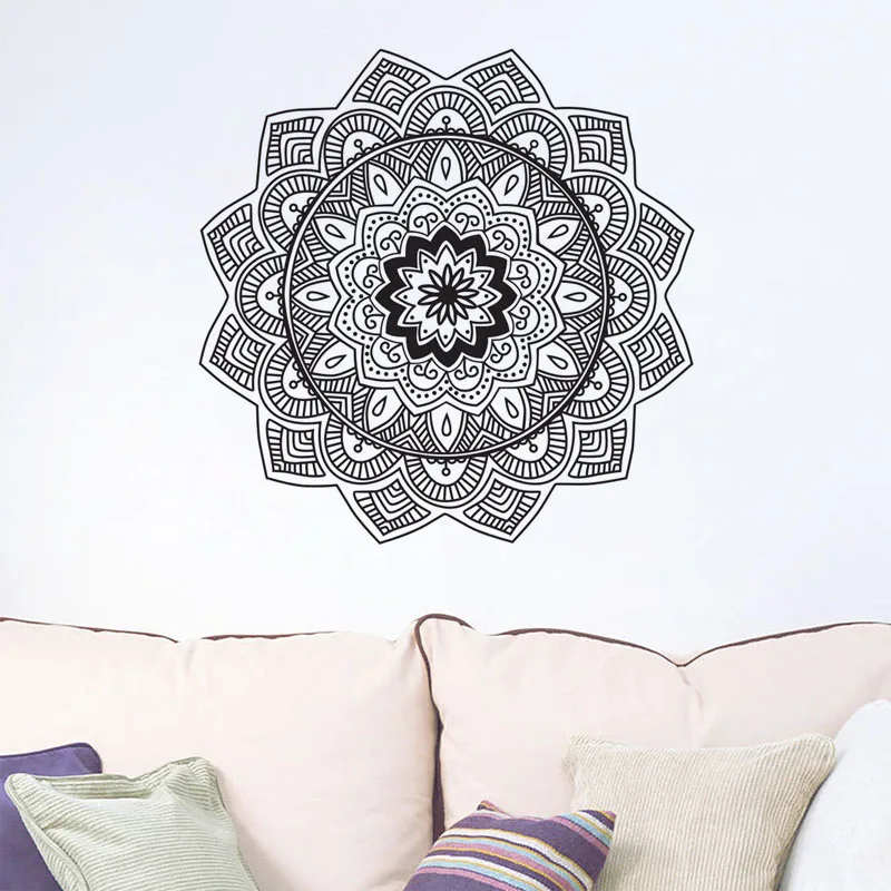 Indian Mandala Wall Stickers Home Decor Living Room Vinyl Art Sticker On The Wall Namaste Yoga Home Interior Design