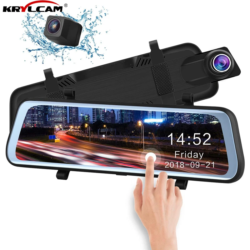 Автомобильный видеорегистратор Krylcam 9 66 дюймов сенсорное потоковое зеркало