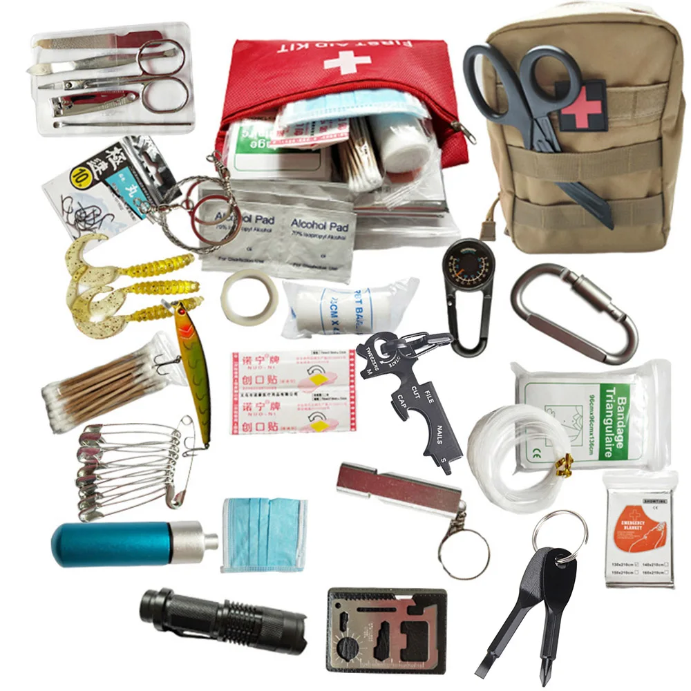 

Camping 26 in 1 survival kit Set Outdoor Camping Travel Multifunction First aid SOS EDC Emergency Tactics survival kit Tools