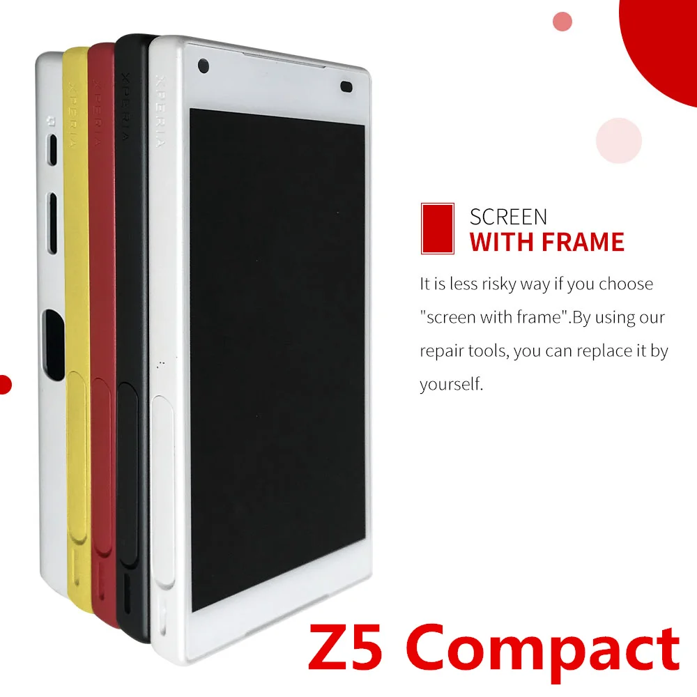 

4.6'' LCD For SONY Xperia Z5 Compact LCD Display Z5 MINI E5823 E5803 Touch Screen Digitizer Replacement with Button Frame