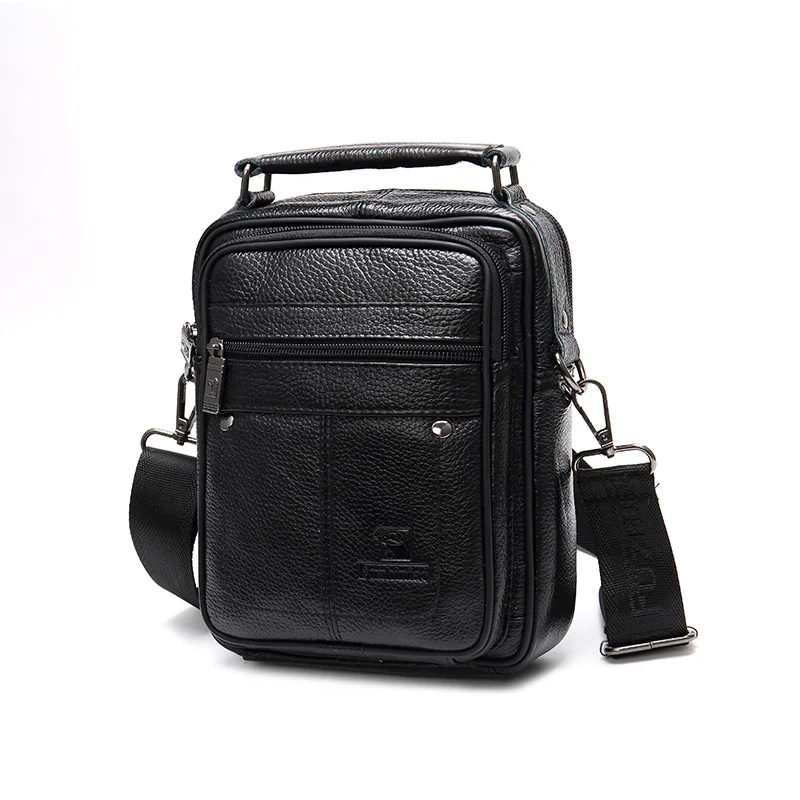 Men Genuine Leather Small Shoulder Bag Classic Top Handle Handbag Practical Messenger Cross Body Satchel Daily Use Casual Bags |