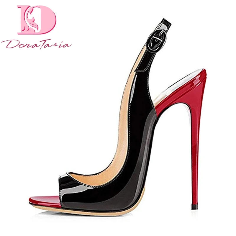 

Doratasia New Big Size 45 Brand Design Elegant Summer Party Shoes Woman Sexy Thin High Heels Peep Toe Women Pumps Sandals