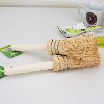 

1pc Soft Hair Natural Coconut Palm wash Pot Brush Oil-free Dishes Cleaning Brush Wooden Handle Brush