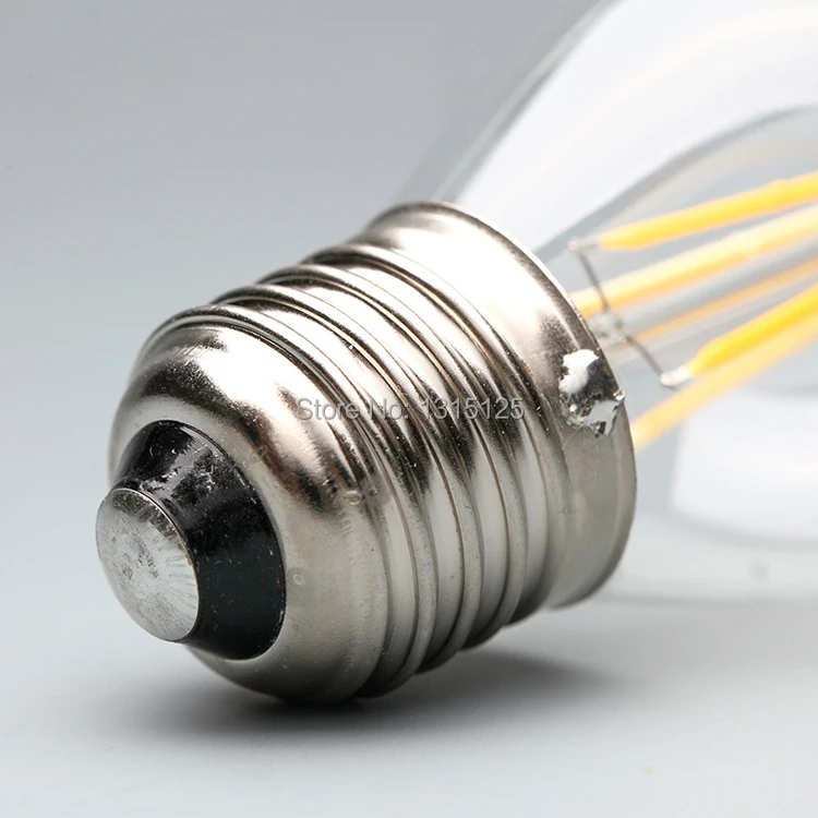 Высокая Яркость E27 светодио дный нити Light 220 В удара Стекло Корпус Blubs 2 Вт 4 6 теплый