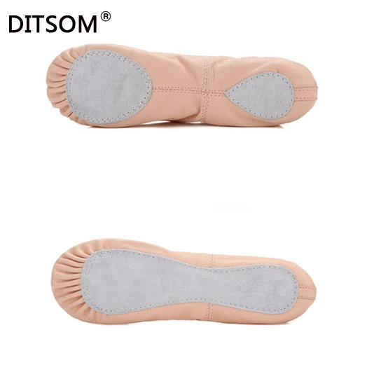 

Genuine Leather Ballet Dance Shoes For Girls Light Pink Full Sole Split Soles Ballet Slippers Yoga Fitness Shoes For Kids Child