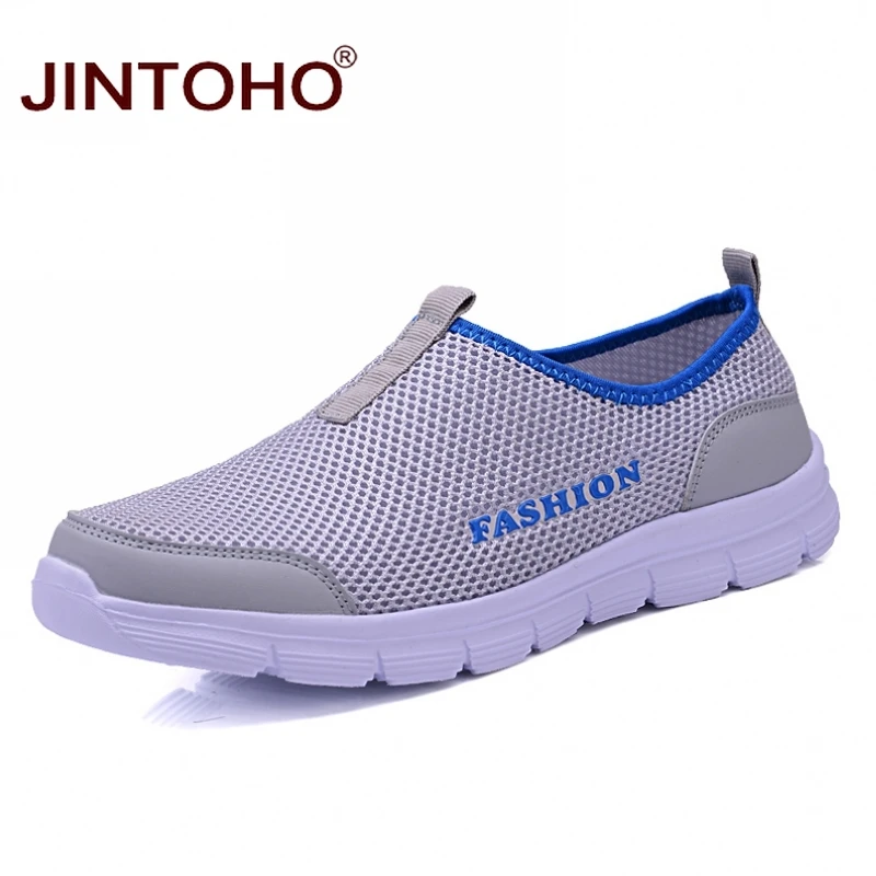 

JINTOHO Summer Breathable Men Casual Shoes Cheap Mesh Male Shoes Brand Men Fashion Sneakers Slip On Shoes For Men Casual Loafers