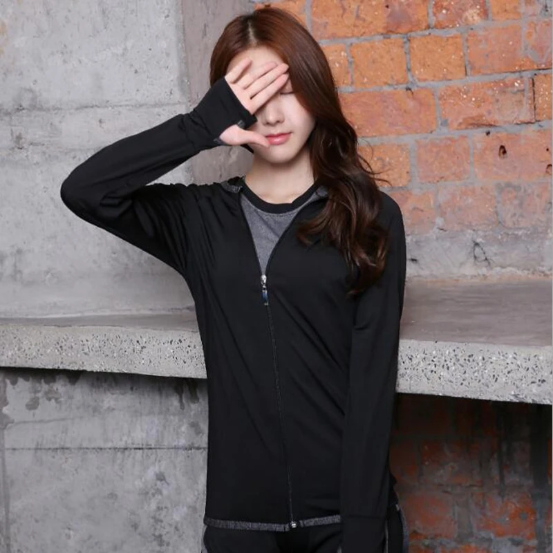 profession sportwear Women hooded sport jacket coat sport workout yoga running coat