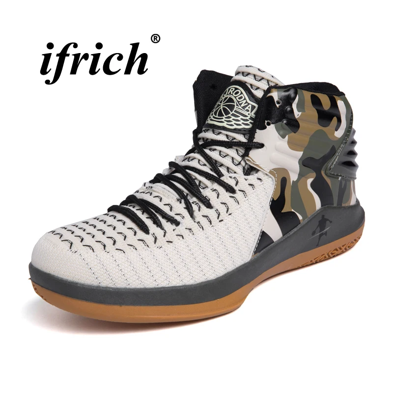 

High Top Sneakers for Men Black White Man Basketball Boots Cushioning Athletic Sneakers Anti-slip Rubber Bottom Basketball Shoes