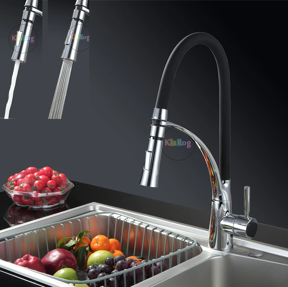 Pull out Kitchen Faucet.Brass Made Chrome Finish Swivel Kitchen Faucet