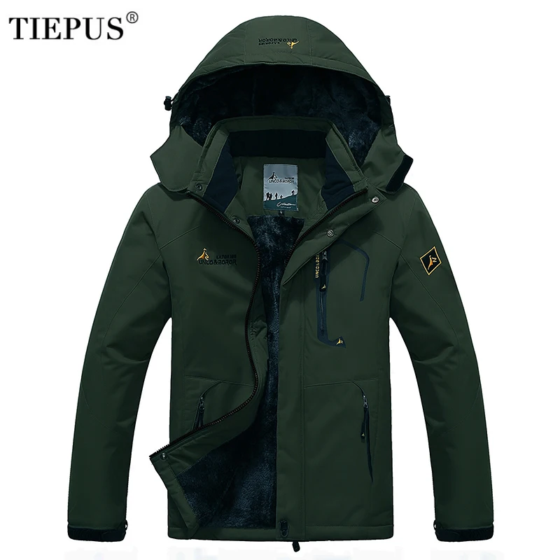 TIEPUS winter jacket men's plus wool thermal jacket Waterproof Windproof men`s Hooded Outwear men`s Down Parka size L-5XL 6XL TIEPUS winter jacket men's plus wool thermal jacket Waterproof Windproof men`s Hooded Outwear men`s Down Parka size L-5XL 6XL