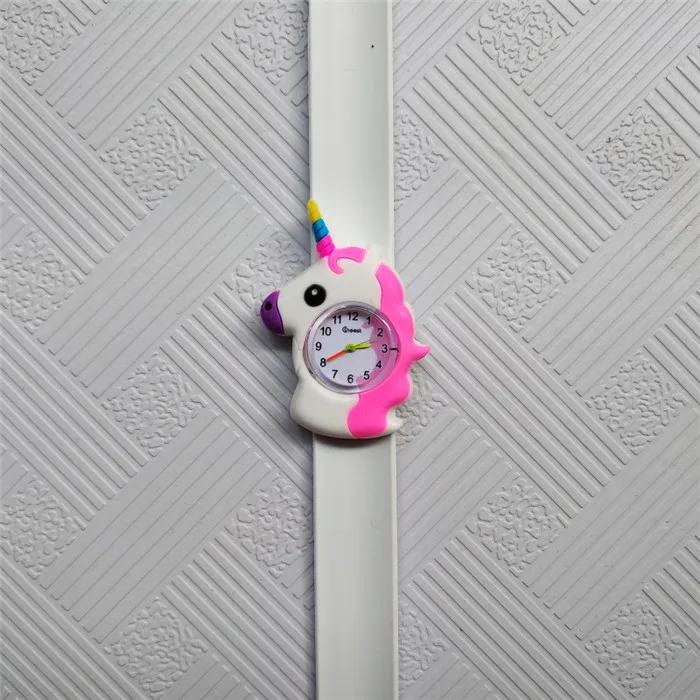 pony-white 4 смешанные детские часы с рисунком пчелы пони, черепахи, шлепки, кольцо, браслет, часы, детские спортивные наручные часы, часы для мальчиков и девочек - Цвет: pony-white