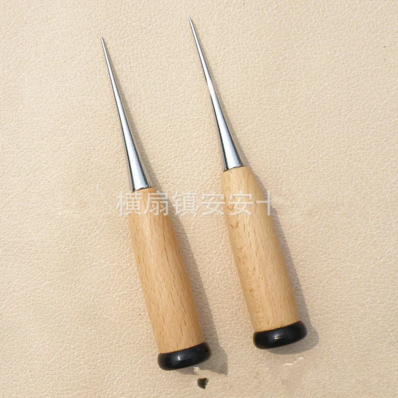 

DONYAMY 1PCS Wooden Handle Tip Awl Leather Tool Sewing Carving Awl for Leather Craft Stitching DIY