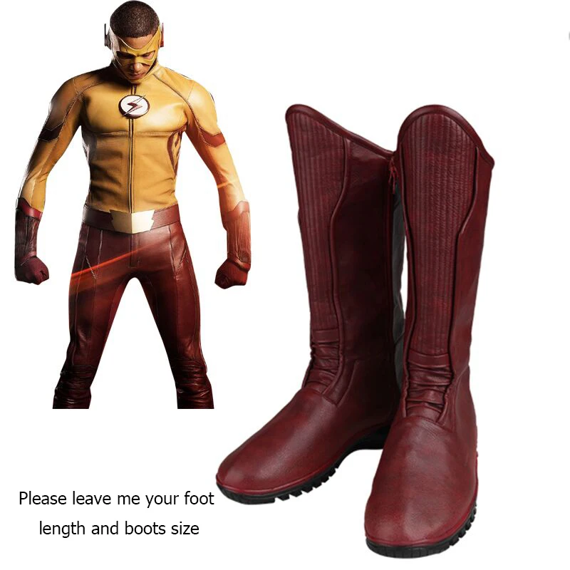 The Flash Cosplay Boots Superhero Kid Flash Wally West Cosplay Shoes