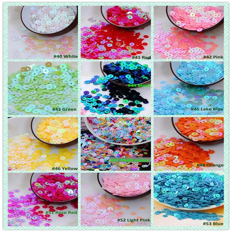 4MM AB Colors Plane Round  Sequins Paillette For Crafts Scrapbook And Sewing DIY Handmade Project