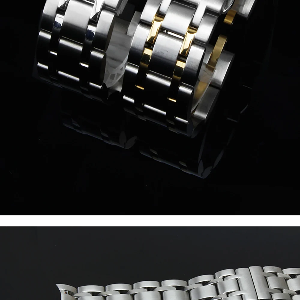 PEIYI 18 мм, 22 мм, 23 мм, 24 мм, твердый ремешок из нержавеющей стали, яркий металлический браслет, сменный мужской и женский браслет для Tissto T035