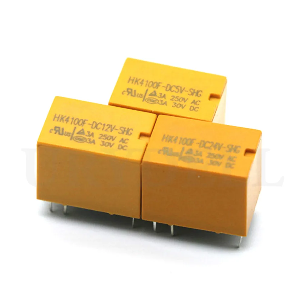 5 шт./лот Мини реле питания HK4100F-DC3V-SHG HK4100F-DC5V-SHG HK4100F-DC9V-SHG 3В 5В 9В 12В 3а 6pins |