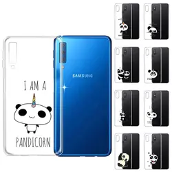 Мультфильм силиконовый чехол для телефона для samsung Galaxy A7 2018 6,0 "милые мягкие чехол панда чехлы Чехлы