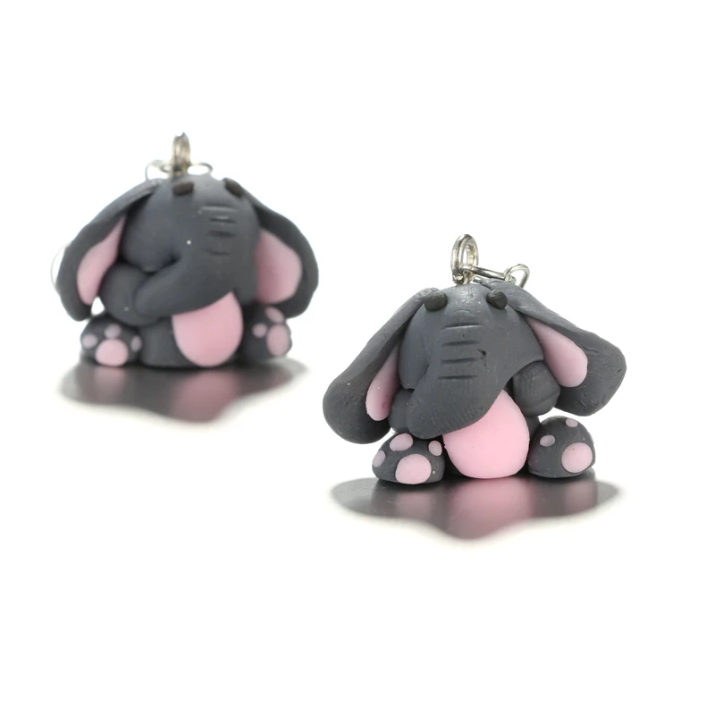 

Cute 3D Cartoon Elephant Stud Earrings Handmade Polymer Clay Animal Earring for Women Fashion Jewelry Brincos