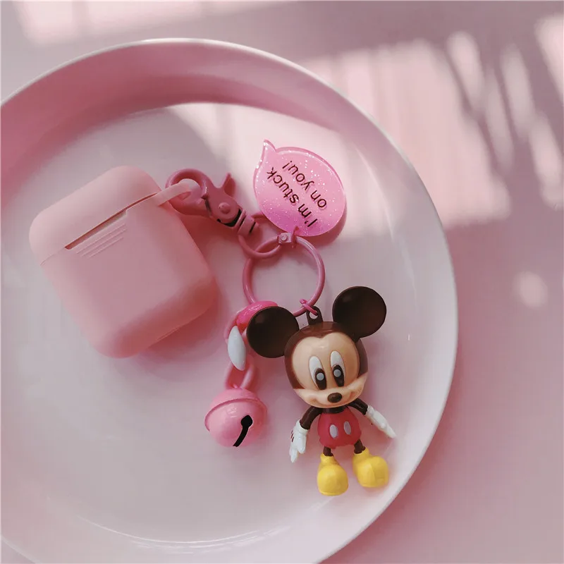Cute Mickey Minnie Daisy Donald Stitch Case for Apple Airpods Bluetooth Earphone Disneys Accessories Silicone Protective Cover - Цвет: 3