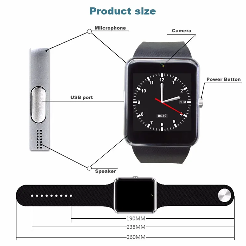 20pcs! Android Smart Watches GT08 Clock Bluetooth Connectivity Smart Electronics with Sim Card Push Messages Sync as dz09 u8 A1 20pcs! Android Smart Watches GT08 Clock Bluetooth Connectivity Smart Electronics with Sim Card Push Messages Sync as dz09 u8 A1