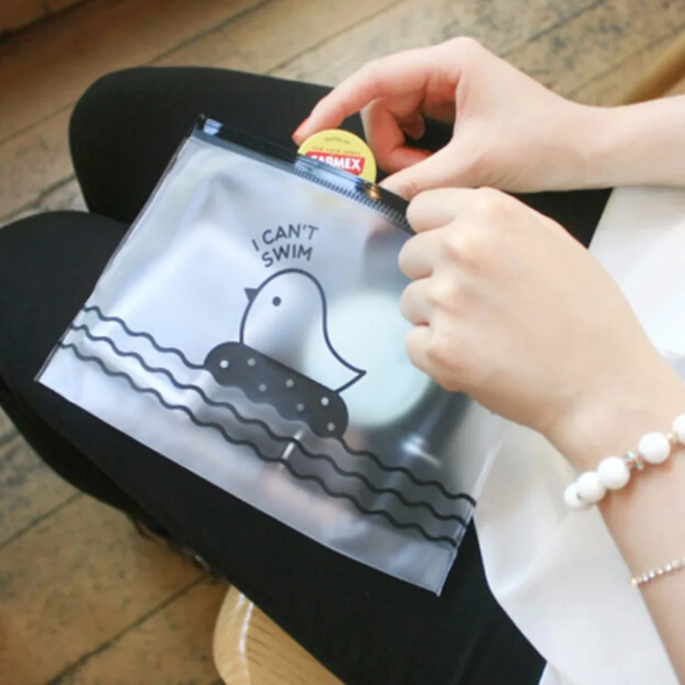 

Kawaii Clear Chicken Pen Bag Pencil Holder Storage School Supplies Stationery Cosmetic Case Makeup Storage Phone Bag 1PC