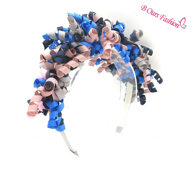 

17-5new fashion grossgrain curly ribbon around the head fashion hair accessories with grips teeth ABS hairband hair accessories