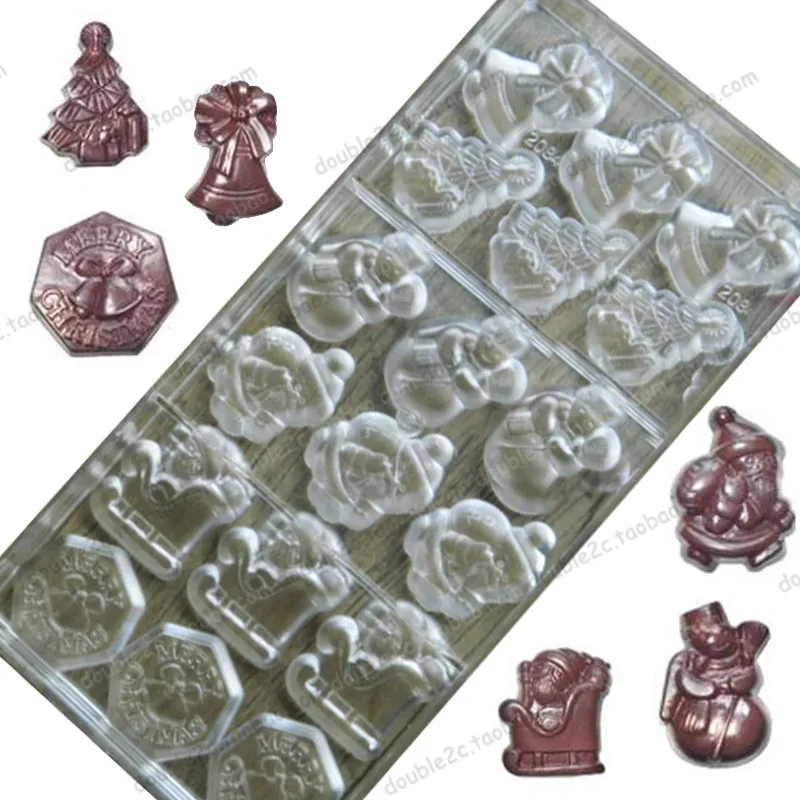 

3D Christmas Mold Chocolate Decoration,Polycarbonate Chocolate Molds,3D Santa Claus mixed,moldes para chocolate de policarbonato