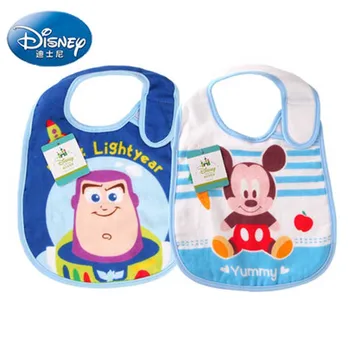 

Disney baby's mouth water towel 2pcs/lot Baby newborn 100% cotton gauze Cartoon Bib Super soft absorbent Does not hurt the skin