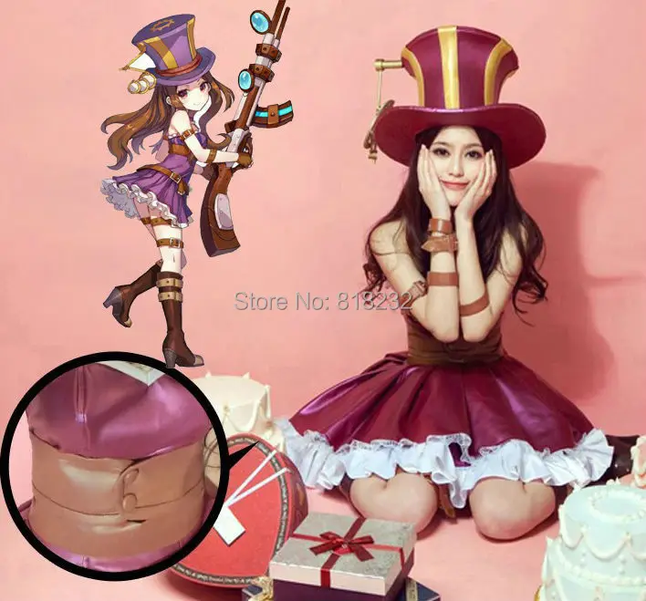 

LOL The Sheriff of Piltover Policewoman Caitlyn Uniform Dress Outfit Games Cosplay Costumes