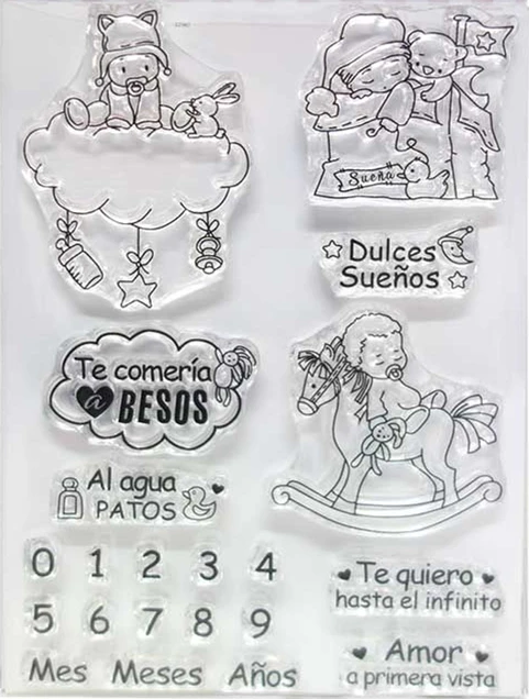 

Spanish stamp Clear Stamp for Scrapbooking Transparent Silicone Rubber DIY Photo Album Decor 111