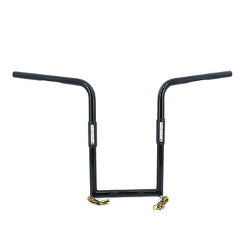 

Universal 16" Rise 1'' 25mm Drag Handlebar With LED Turn Signal Light Motorcycle Cruiser Bobber Touring For Harley