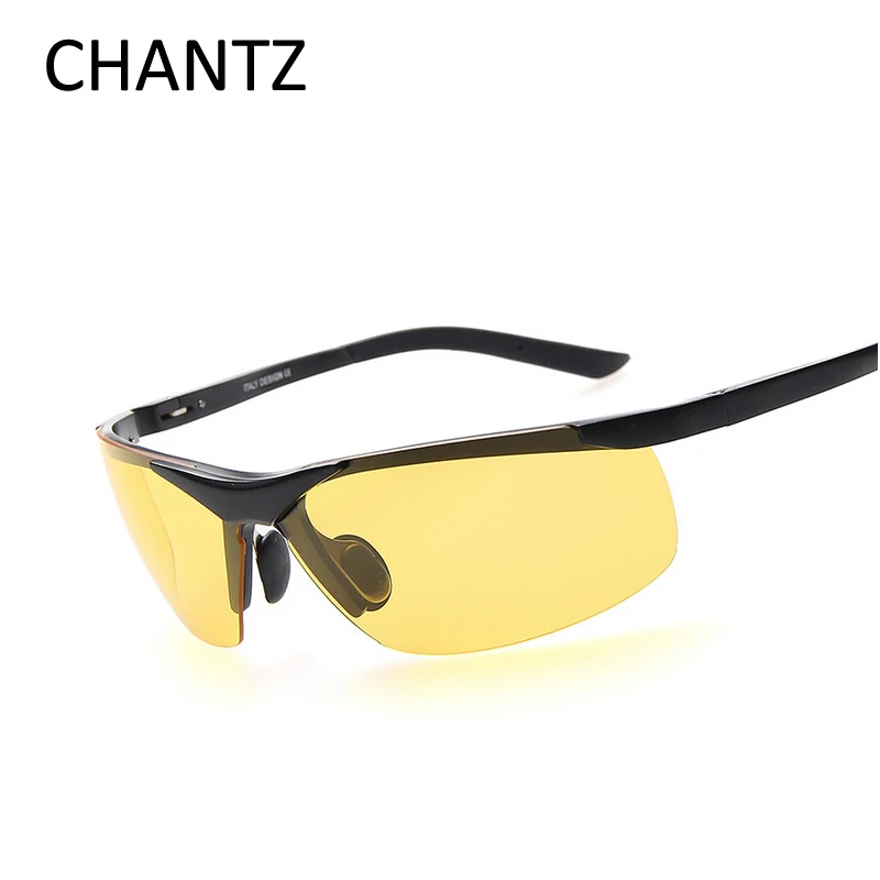 

Night Vision Glasses Men Polarized Sunglasses Brand Designer Shades with Metal Spring Hinge Aluminium Magnesium Sun Glasses Male