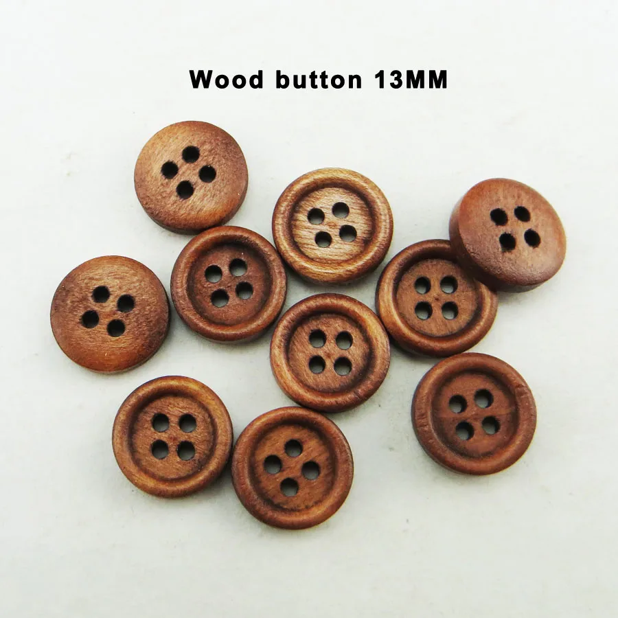 N09 13MM 100 шт 9-15 мм с рисунком, деревянные пуговицы для рубашки, 4 отверстия для шитья, декоративная одежда, ботинки, пальто, аксессуар, пуговица для свитера, NB-03 - Цвет: N09 13MM