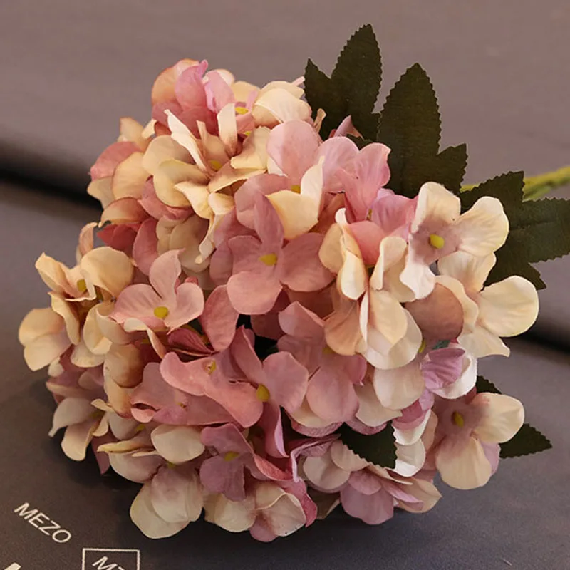 Высококачественная искусственная Гортензия, шелковые цветы, свадебный букет рук, искусственные цветы для свадебного украшения дома, искусственные цветы - Цвет: Pink