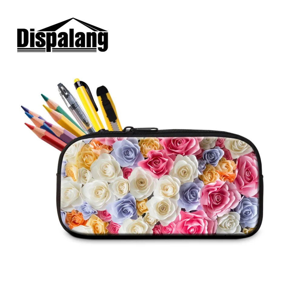 

New Pen Cases Storage Beautiful Floral Printed Cute Cosmetic Box Pencil Pouch Polyester School Supply for Girl Child Stationery