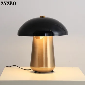 

Nordic Post-modern Personality Simple Table Lamps Living Room Metal Table Lights Bedroom Study Designer Soft Mushroom Head Lamp