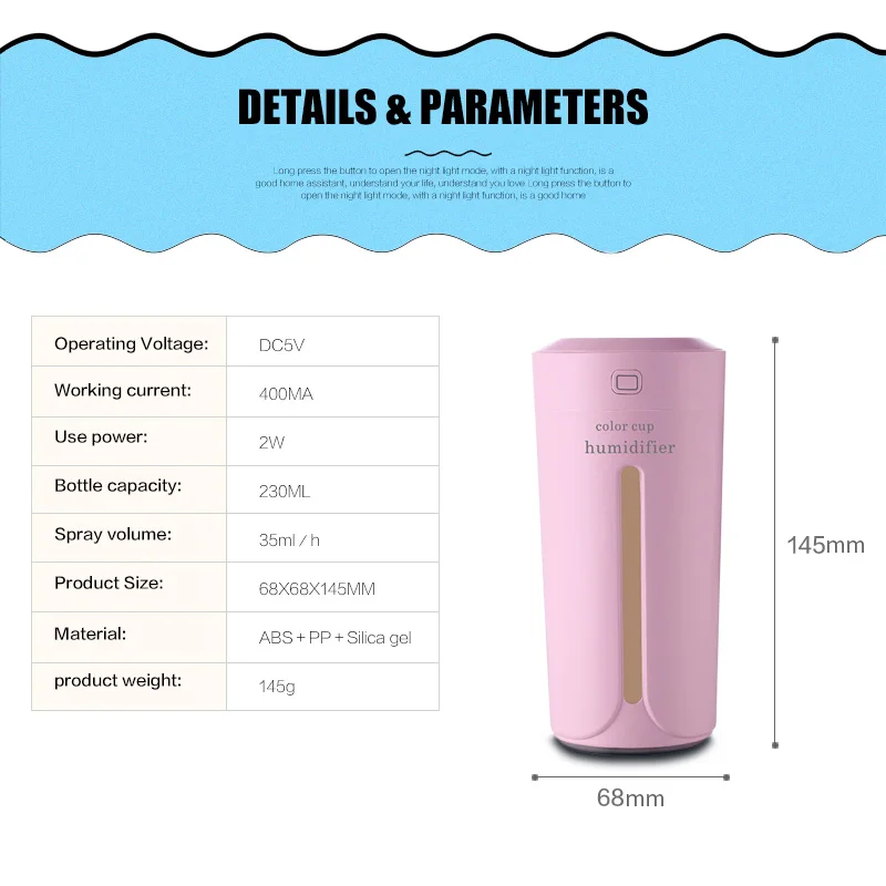 Ultrasonic Essential Oil Air Humidifier-5