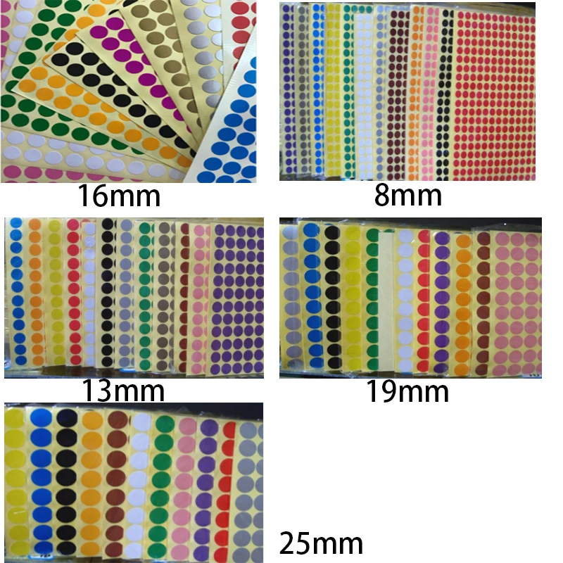 candy bags 8/10/13/16/19/25mm Small Dot Red Green Round Sticker Labels Self Adhesive Paper Label Sticker party favor bags