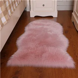 Мягкий Пушистый Ковер из искусственного овчины мех 3d гостиная стул с ковриком покрытие ковер диван пол для чистки ковров, для дома роскошный прикроватный коврик для спальни - Цвет: pink