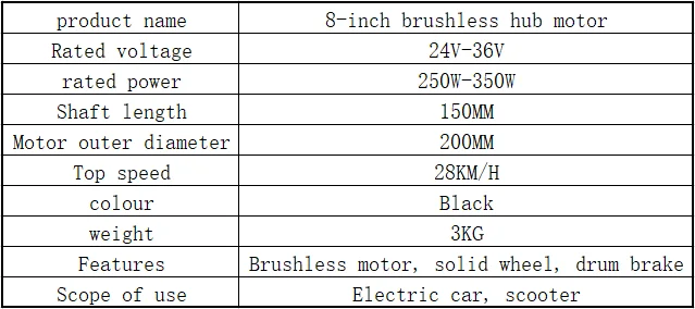 Roda de Tambor de Freio Adequada para Veículos Elétrico Brushless Motor Elétricos Scooter Modificação Diy 250 W-350 w 8 Dc24v36v48v-polegada 2 High Quality Renovação da Casa