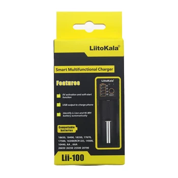 

Liitokala Lii-100 5V 1A plug 1.2V 3.7V 3.2V AA AAA 18650 18350 26650 10440 14500 16340 25500 NiMH lithium battery smart charger