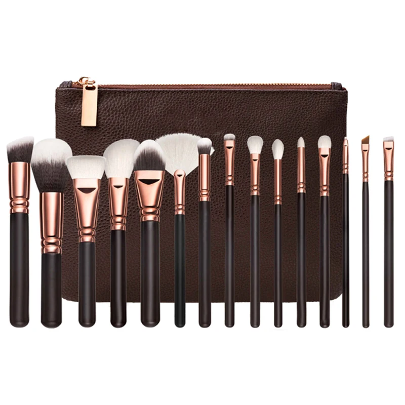 

Top Quality Synthetic Hair 15pcs Makeup Brushes Professional Makeup Brush Set Powder Foundation Eyes shadow Eyebrow Brush