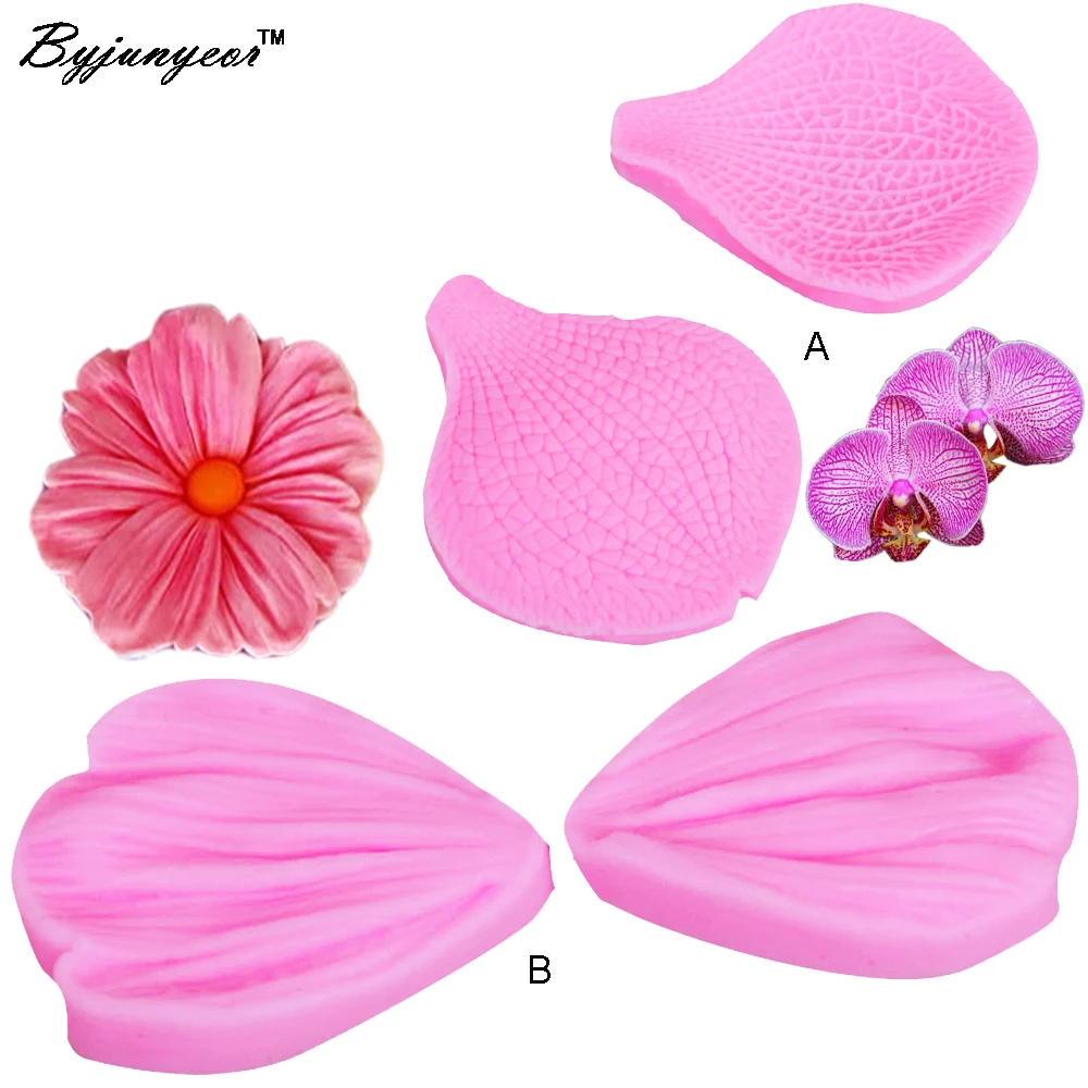 M-C083 4 шт. фаленопсис Дейзи цветок Veiners силиконовые формы Fondant (сахарная) сахарный