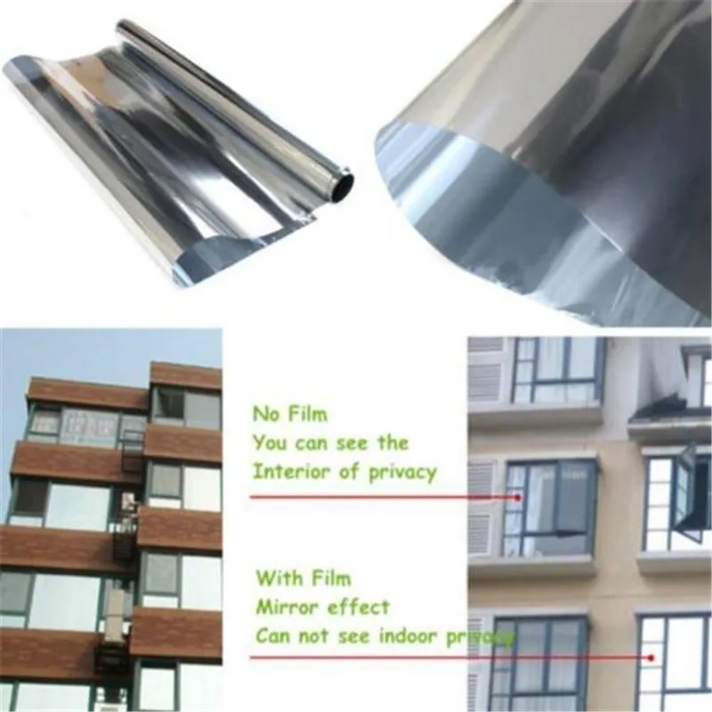 0.5M x 2M Mirror Silver 15% Solar Reflective Window Film ...