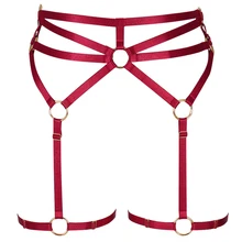 Ремень-подвязка для тела, пояс, клетка, колготы подвязки, эластичный пояс для регулировки, полые бандажные трусики, готический фестивальный рейв